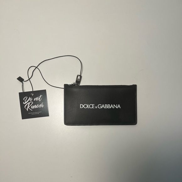 Dolce & Gabbana D&G Vertical Logo Plaque Zippered Leather Cardholder Coin Purse - Picture 5 of 12